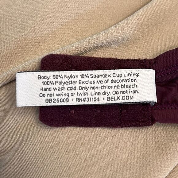 Parisian Bra Size 36C Lace Wine Burgundy - Picture 12 of 12